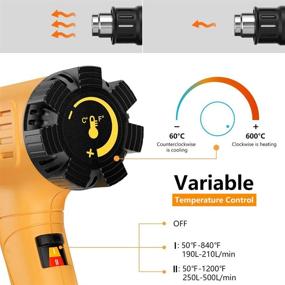 img 3 attached to 🔥 SEEKONE 1800W Heat Gun Kit: Variable Temperature Control, 2-Temp Settings, 4 Nozzles, Crafts, Shrink PVC
