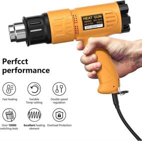 img 2 attached to 🔥 SEEKONE 1800W Heat Gun Kit: Variable Temperature Control, 2-Temp Settings, 4 Nozzles, Crafts, Shrink PVC