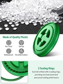 img 2 attached to Quzzil 4 Pieces 5 Gallon Screw Top Lids Leak Proof Bucket Seal Lid For Plastic Bucket Compatible With Gamma (Green)