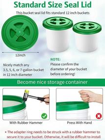 img 3 attached to Quzzil 4 Pieces 5 Gallon Screw Top Lids Leak Proof Bucket Seal Lid For Plastic Bucket Compatible With Gamma (Green)