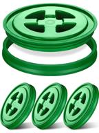 quzzil 4 pieces 5 gallon screw top lids leak proof bucket seal lid for plastic bucket compatible with gamma (green) logo