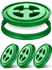 img 4 attached to Quzzil 4 Pieces 5 Gallon Screw Top Lids Leak Proof Bucket Seal Lid For Plastic Bucket Compatible With Gamma (Green)