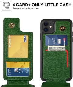 img 3 attached to 📱 ZVE iPhone 11 Wallet Case with Credit Card Holder Slot - Protective Shockproof Pocket Handbag Slim Leather Case for Apple iPhone 11, 6.1 inch - Dark Green