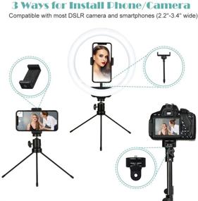 img 2 attached to 📸 Upgraded 10" Selfie Ring Light with 3 Color Modes, Adjustable Brightness, Extendable Tripod Stand, Phone Holders, Bluetooth Remote Shutter for Photography, Makeup, Live Stream, YouTube