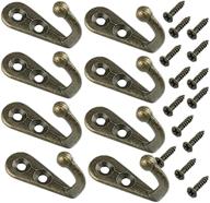 🛒 yansanido pack of 24 mini bronze tone vintage style double hole metal single hook hangers: convenient door hooks with 48 screws logo