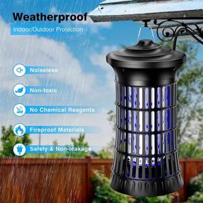 img 3 attached to 🦟 Waterproof Indoor Outdoor Bug Zapper - Supink Electric Mosquito Zapper & Fly Insect Killer Lamp with 4200V High Powered Mosquito Traps for Home, Garden, Backyard, and Patio