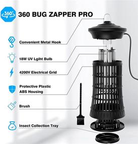 img 2 attached to 🦟 Waterproof Indoor Outdoor Bug Zapper - Supink Electric Mosquito Zapper & Fly Insect Killer Lamp with 4200V High Powered Mosquito Traps for Home, Garden, Backyard, and Patio