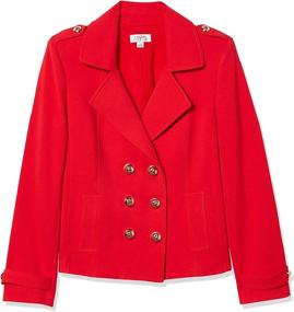 img 2 attached to Tahari ASL Women's Double-Breasted Peacoat: The Perfect Addition to Your Wardrobe