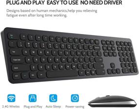 img 3 attached to Compact Full Size Wireless Keyboard and Mouse Combo - 2.4G Ultra-Thin Sleek Design for Windows, Computer, Desktop, PC, Notebook - Black