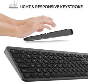 img 2 attached to Compact Full Size Wireless Keyboard and Mouse Combo - 2.4G Ultra-Thin Sleek Design for Windows, Computer, Desktop, PC, Notebook - Black