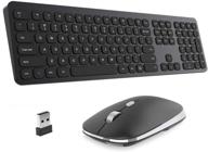 compact full size wireless keyboard and mouse combo - 2.4g ultra-thin sleek design for windows, computer, desktop, pc, notebook - black logo