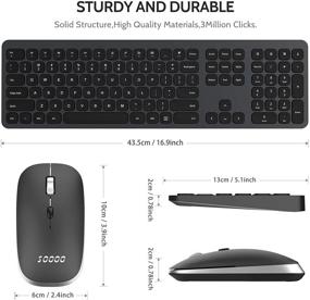 img 1 attached to Compact Full Size Wireless Keyboard and Mouse Combo - 2.4G Ultra-Thin Sleek Design for Windows, Computer, Desktop, PC, Notebook - Black