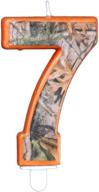 🎉 havercamp next camo party birthday candle, 7" number 7, hunter themed party, camouflage motif, birthday event, graduation party, father's day celebration, wedding anniversary logo