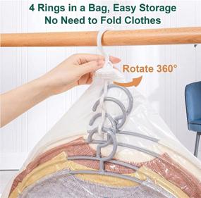 img 2 attached to 🧳 Elebac Hanging Vacuum Storage Bags: 8 Pack Jumbo & Large Space Saver Bags for Clothes - 4 Pcs 53.1x27.6 inch & 4 Pcs 43.3x27.6 inch Vacuum Compression Bags