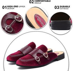 img 1 attached to 👞 Men's Backless Leather Pattern Slippers - XQWFH Shoes