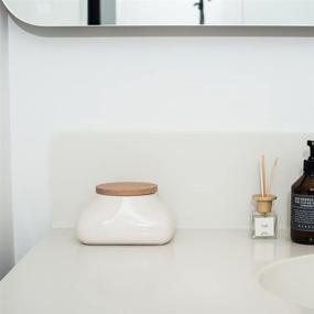 img 3 attached to Ideaco Japan Designer Mochi Wet Wipes Tissue Dispenser: Sleek Gloss White Design with Hidden Tissue Box