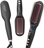 🔥 effortless hair styling with landot hair straightener brush: ionic infrared ceramic technology, adjustable temperature, digital display, fast heating hot comb, anti-scald feature logo