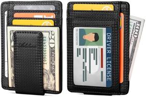 img 4 attached to Premium AslabCrew Magnetic Carbon Black Men's Wallet: Stylish Blocking Technology in Wallets, Card Cases & Money Organizers