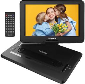 img 4 attached to 📀 TENKER 17.9" Portable DVD Player: Swivel Screen, 4-Hour Battery, SD Card & USB Port, Car Charger - Black