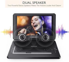 img 1 attached to 📀 TENKER 17.9" Portable DVD Player: Swivel Screen, 4-Hour Battery, SD Card & USB Port, Car Charger - Black
