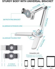 img 3 attached to 📱 AboveTEK Highflex 360 Universal iPad Stand & Phone Holder - Wobble-Free Kitchen Tablet Mount for Countertop and Wall - Includes 3 Free Wall Mounts (White)