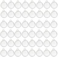 📿 abbeciao 100pcs 12mm silver bezel pendant trays round cabochon settings alloy pendant blanks for diy necklace, earring, jewelry making with photo inserts (1/2 inch) logo