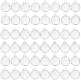 img 4 attached to 📿 ABBECIAO 100PCS 12mm Silver Bezel Pendant Trays Round Cabochon Settings Alloy Pendant Blanks for DIY Necklace, Earring, Jewelry Making with Photo Inserts (1/2 Inch)