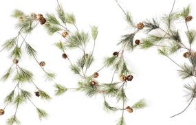img 3 attached to 🎄 Enhance Your Holiday Decor with CraftMore Smokey Pine Garland - 6 Feet