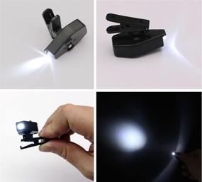 img 1 attached to 📚 2-Pack Universal Flexible LED Clip On Mini Book Reading Light with Adjustable Brightness - Ideal for Camping, Safety Eyeglasses, and Nighttime Reading (Eyeglasses Excluded)