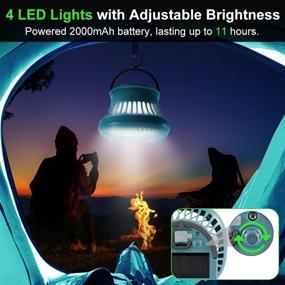 img 3 attached to 🏕️ Camping Fan with LED Lantern - Joycabin 2000mAh Portable Tent Fan - Rechargeable Outdoor Fan with Hanging Hook for Tent - Quiet USB Desk Fan for Picnic, Barbecue, Fishing, Travel