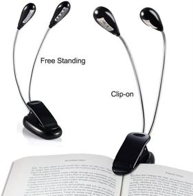 img 3 attached to HIYI Book Reading Stand Light: 4pcs LED Clips, Rechargeable, Daylight White & Travel-Friendly - Task Lighting Solution for Bed or Music Stand