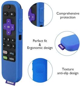 img 3 attached to 📱 Blue Silicone Protective Soft Case: TCL Roku TV Steaming Stick 3600R Remote Control - Honey Comb Series, Lightweight & Shockproof Remote Controller Cover