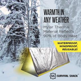 img 3 attached to Sharp Survival Shack: 2-Person Mylar Thermal Shelter Tent - All Weather Tube Tent for Emergency Survival, Heat Conservation, Lightweight & Waterproof - Best Survival Solution