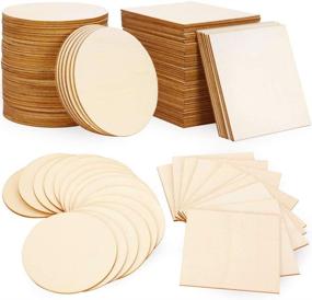 img 4 attached to 🪵 100 Pcs Unfinished Wood Slices: 4x4 inch Wood Chips for Handicrafts, Coasters, and DIY Crafts – Includes 50 Wood Squares and 50 Wood Circles