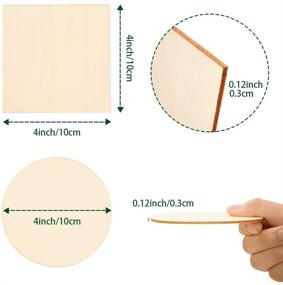 img 3 attached to 🪵 100 Pcs Unfinished Wood Slices: 4x4 inch Wood Chips for Handicrafts, Coasters, and DIY Crafts – Includes 50 Wood Squares and 50 Wood Circles