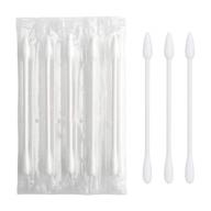 🧽 sppry cotton swabs - pack of 100 individually wrapped double tipped paper sticks for ear and make-up (white, round/pointed end) logo