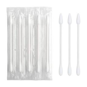 img 4 attached to 🧽 Sppry Cotton Swabs - Pack of 100 Individually Wrapped Double Tipped Paper Sticks for Ear and Make-up (White, Round/Pointed End)