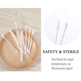 img 2 attached to 🧽 Sppry Cotton Swabs - Pack of 100 Individually Wrapped Double Tipped Paper Sticks for Ear and Make-up (White, Round/Pointed End)