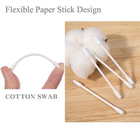 img 1 attached to 🧽 Sppry Cotton Swabs - Pack of 100 Individually Wrapped Double Tipped Paper Sticks for Ear and Make-up (White, Round/Pointed End)