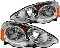 🔦 фары spec-d tuning chrome housing clear lens для acura rsx 2002-2004 - комплект фар l+r, diamond jdm style логотип