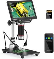 🔬 tomlov hdmi lcd digital microscope with 7" screen - 16mp coin microscope for adults with led light touch control, video microscope, tv/windows/mac compatible - includes 32gb card logo