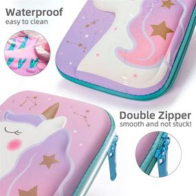 img 2 attached to 🦄 Girls' Unicorn Pencil Case: 3D EVA Cute Large Capacity Pencil Box with Double Zipper – Perfect School Gift for Kids, Boys