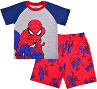 🕷️ marvel spider man raglan shirt for boys: 2-piece stylish clothing set logo