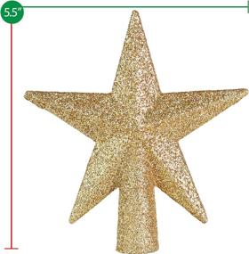 img 1 attached to Ornativity Glitter Star Tree Topper - Festive Gold Christmas Decorative Ornament for Small Trees