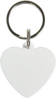 🔑 10-piece set: white blank polymer craft heart dog tag key chain for sublimation dye heat thermal transfer - 1´´ x 1´´ (3 x 3 x 0.2 cm) logo