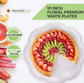 img 1 attached to 🌸 Premium Floral Shaped Plates - Acanthus Collection, 10-inch, Disposable Bagasse Plates, 100% Natural Sugarcane Fiber, Eco-Friendly, Tree-Free, Alternative to Paper (Pack of 50)