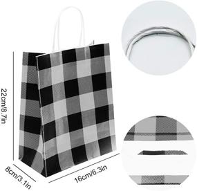 img 3 attached to 🎁 Iceyyyy 15 Pieces Black and White Buffalo Plaid Kraft Bags Paper Gift Bag with Handle for Christmas Parties, Weddings, and Other Celebrations