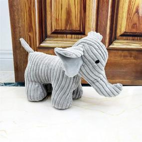 img 4 attached to 🐘 Grey Elephant Fabric Animal Door Stopper: Unique Gift for Mom, Decorative Doorstop, Book Stopper, Wall Protector, Anti-Collision Interior Accessory