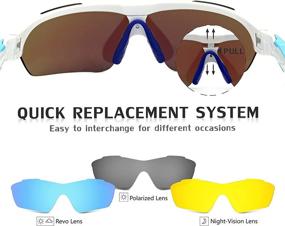 img 2 attached to UKNOW Polarized Sunglasses for Men: Ultimate UV Protection Sport Eyewear with Interchangeable Lenses for Cycling, Fishing, Driving