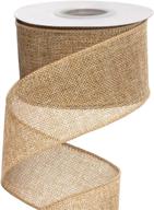 🎀 natural ribbli burlap wired ribbon, 2.5" x 10 yards - solid wired edge ribbon for big bows, wreaths, tree & outdoor decorations logo